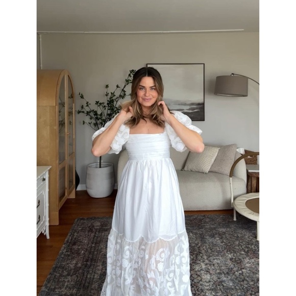 Abercrombie & Fitch Dresses & Skirts - Abercrombie & Fitch Emerson Lace Eyelet Midi Dress White NWT
